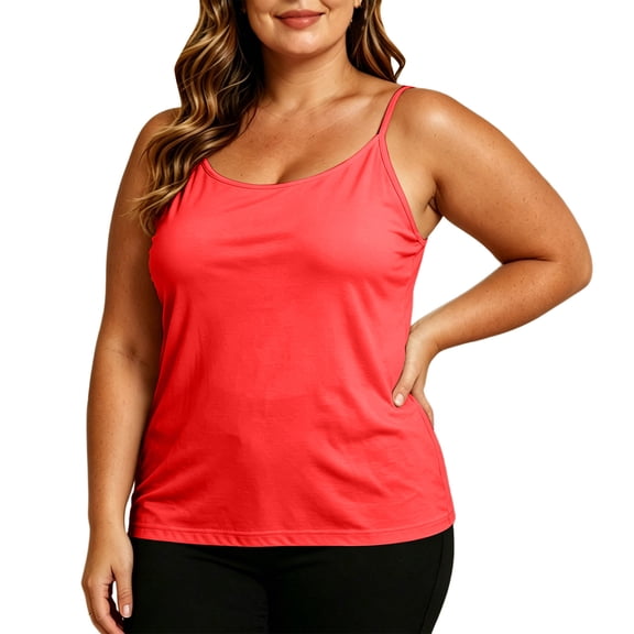 Yutgune Women’s Plus Size Spaghetti Strap Tank Tops Casual Summer Camisole Sleeveless Shirts