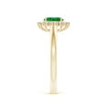 thumbnail image 3 of ANGARA Natural Princess Diana Inspired Emerald Ring with Diamond Halo in 14K Yellow Gold for Women (Size-6x4mm) | May Birthstone, Birthday, Anniversary, Jewelry Gift for Women | Natural Emerald Ring, 3 of 10