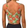 thumbnail image 3 of Xecao Hand Drawn Strawberry for Sports Bra with Removable Pads, Crop Tank Top Design, Women's Longline Sports Bra - Non-Wired -, 3 of 9