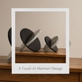 thumbnail image 4 of Set of 2 Gobiel Resin Orbs – Wood & Resin Decorative Object with Interlocking Geometric Design – Modern Home Decor for Office, Bedroom & Living Room – 7" & 10", Black & White, 4 of 6