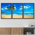 thumbnail image 3 of wall26 Framed Canvas Print Wall Art Set Palm Tree Beach Shore Tropical Island Nature Wilderness Photography Realism Rustic Landscape Colorful for Living Room, Bedroom, Office - 16"x24"x3 Bl, 3 of 5