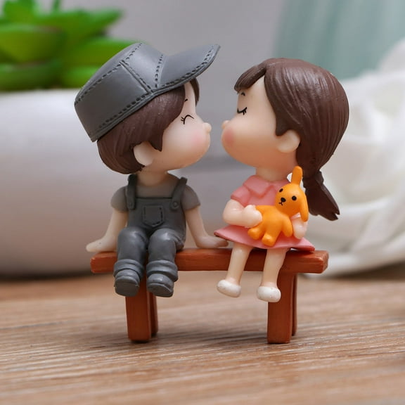 HOMEMAXS  Fairy Garden Accessories Couple Three-piece Ornaments Miniature Figurines