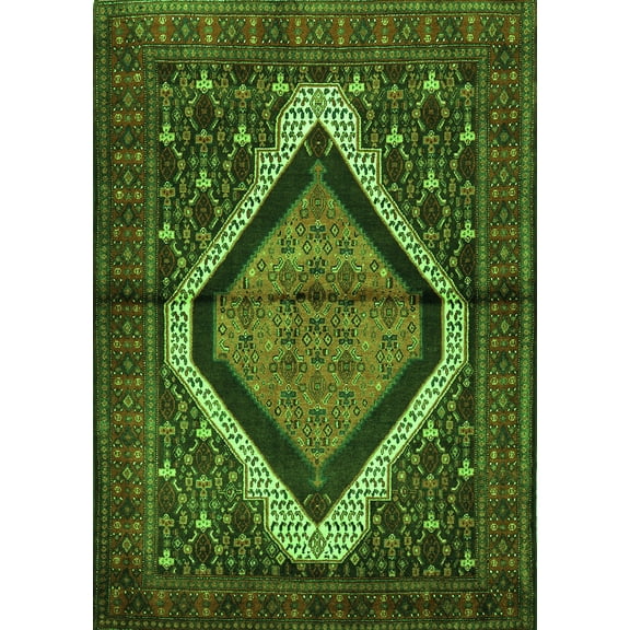 Ahgly Company Indoor Rectangle Persian Green Traditional Area Rugs, 5' x 7'