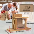 thumbnail image 3 of Carbonized Wood Squirrel Feeder, Squirrel Feeders for Outside Winter, Durable Squrrill House Box Easy to Fill with Removable Front Panel, Wooden Chipmunk Feeder for Corn, Peanuts（1 PC）, 3 of 6