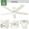 thumbnail image 5 of Hunter - Erling Indoor Ceiling Fan With Light, Remote, 52-inch, Fresh White, Modern-style, 6-speed WhisperWind Motor, Energy Star, 52851, for Living Rooms, Bedrooms, 5 of 18