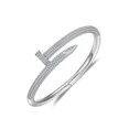 thumbnail image 4 of 6 Ct Round Cut White Moissanite Bangle Bracelet 14K White Gold Plated, 4 of 4
