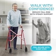 thumbnail image 3 of Stander Space Saver Walker, Lightweight Folding Walker for Seniors, Adult Walker with Wheels, Two Wheeled Rolling Walker with Rear Ski Glides, Sport Red, 3 of 12