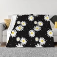 thumbnail image 1 of Balery Daisies Flowers Manta de Franela con Dibujo, Lujo Ultra Suave y Cálido, Antipelusa y Resistente a las Arrugas para Cama, Sofá, Camping -40"x30", 1 of 5