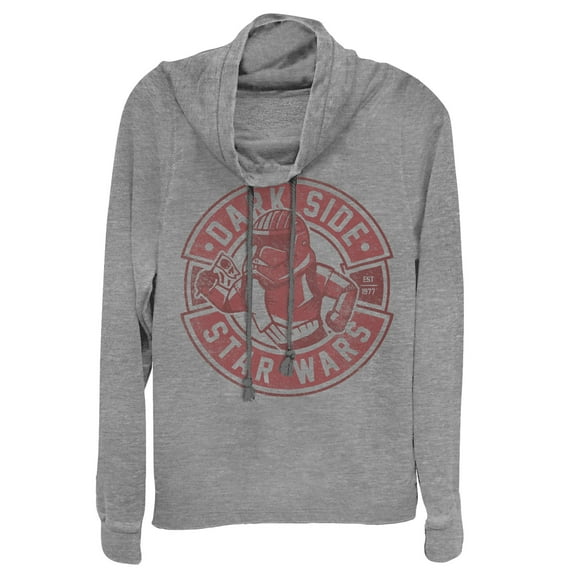 Junior's Star Wars: The Rise of Skywalker Sith Trooper Cartoon Cowl Neck Sweatshirt Gray Heather X Small