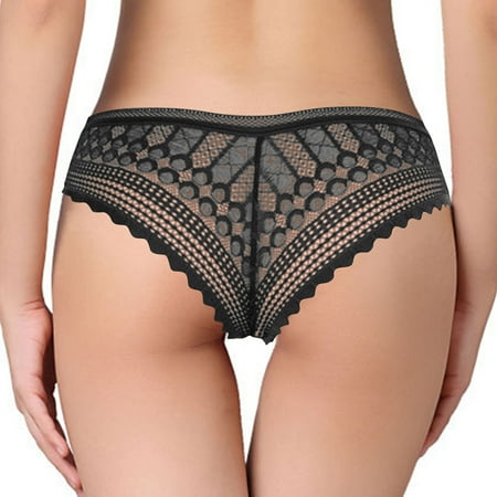 uublik Lace Panties for Women Black Ladies Seamless Brief Comfort Womens Lace Panties