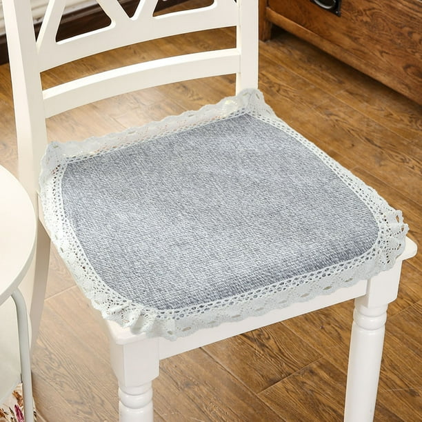 Cojín de lino para cuatro estaciones para silla de oficina - Tela de seda de hielo refrescante de 40x40 cm con espuma de alta densidad para asiento de comedor y ordenador