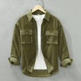 thumbnail image 2 of XDZJLR Men Shirt Spring And Winter Cargo Loose Pocket Coat Shirts for Men, 2 of 6