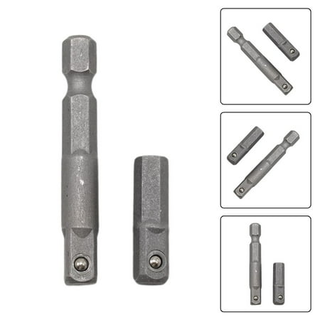 

2pcs Impact Socket Adapter Converter 1/4 Hex Shank Drive Extension Rod Wrench