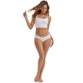 thumbnail image 5 of DARING DIVA Women's Floral Low Waisted Full Coverage Cotton Briefs L Light Beige, 5 of 6
