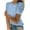 Blue 1, variant on Women Casual Printing Round-Neck Lace Hollow Out Short Sleeve Pullover Slimming Blouse T-shirt Tops Women Tops 50% Off Clear! S-5XL