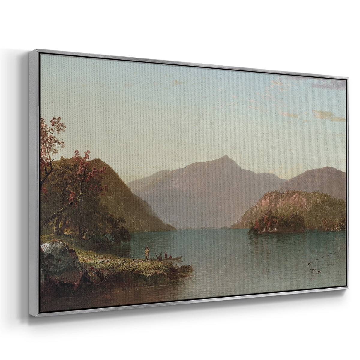 Vintage Landscape-MIX By Wexford Home Framed in Silver Wood Gallery Wrapped Canvas 25 in. x 37 in.