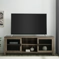 thumbnail image 4 of Industrial Farmhouse Sliding Metal Mesh Door 70" TV Stand for 80" TVs - Grey Wash, 4 of 12