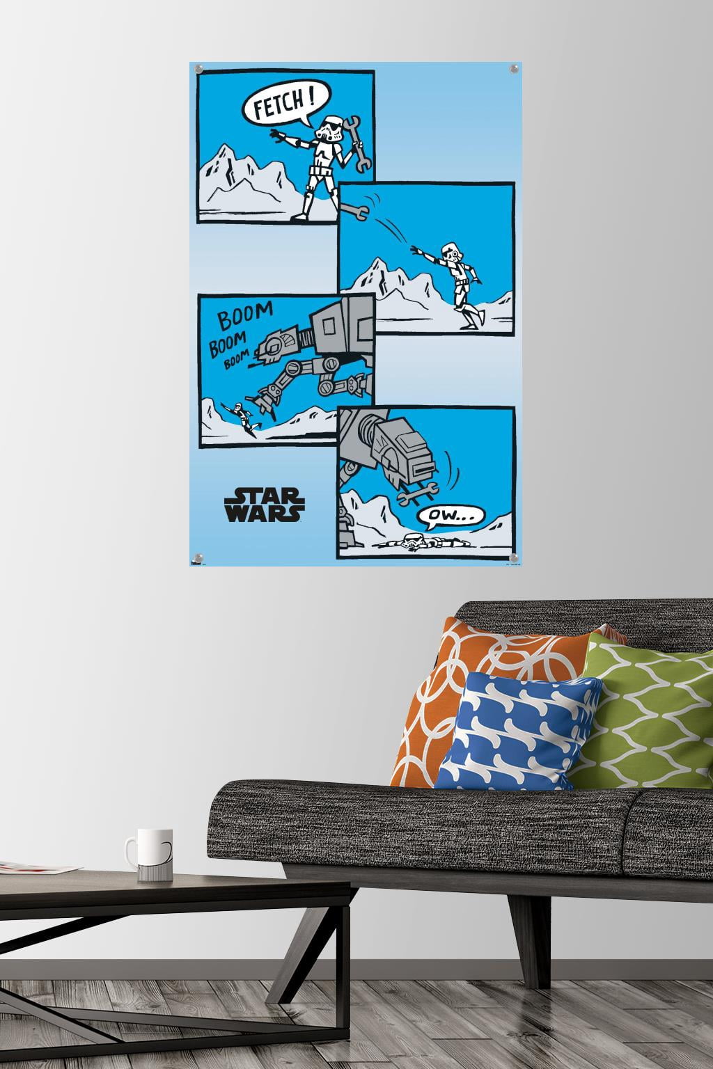 Star Wars: The Empire Strikes Back - Comic Panels Wall Poster with Pushpins, 22.375" x 34"