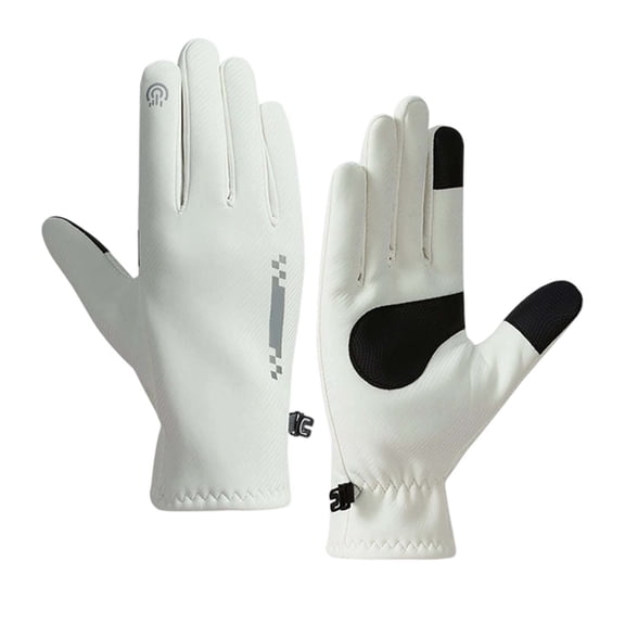 AWZXDE Winter Thermal Touchscreen Gloves Brushed Lined Windproof Waterproof Warm Gloves For Cycling Skiing Hiking Outdoor White