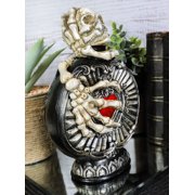 Skeleton Bones Skull With Red Heart Decorative Potion Bottle
