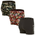 thumbnail image 5 of Ed Hardy Mens 3-Pack Microfiber Boxer Briefs, Breathable Athletic Print Boxers, Multicolor Male Underwear, X-Large, 5 of 6