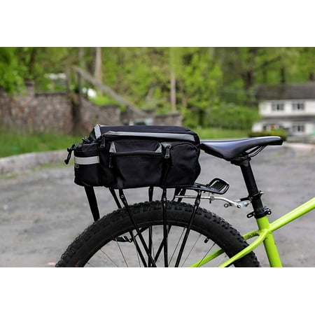 Bikes On Hikes Bike Pannier Bag - Waterproof & Reflective Bicycle Rear Rack Storage For Phones & Accessories - Trunk Bags For Messenger & Mountain
