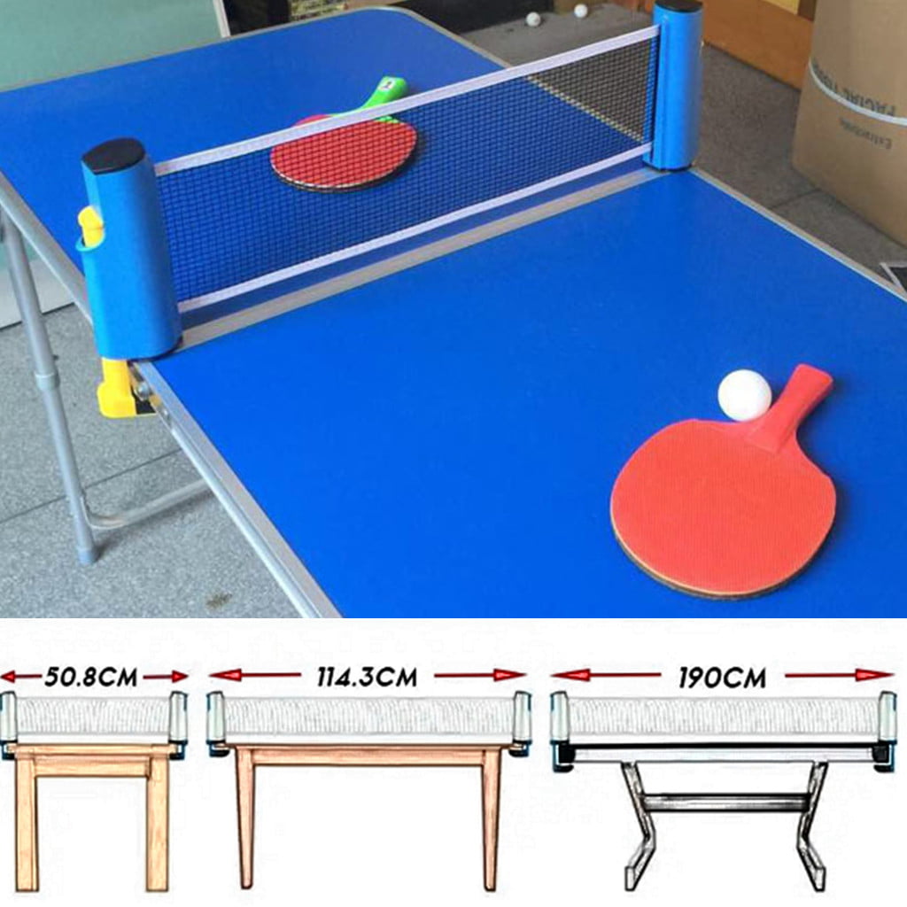 Retractable Table Tennis Ping Pong Net+Ping Pang Paddle Sport Indoor Game Kit 