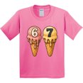 thumbnail image 3 of Inktastic Ice Cream Birthday 67 Dripping Cone Youth T-Shirt, 3 of 5