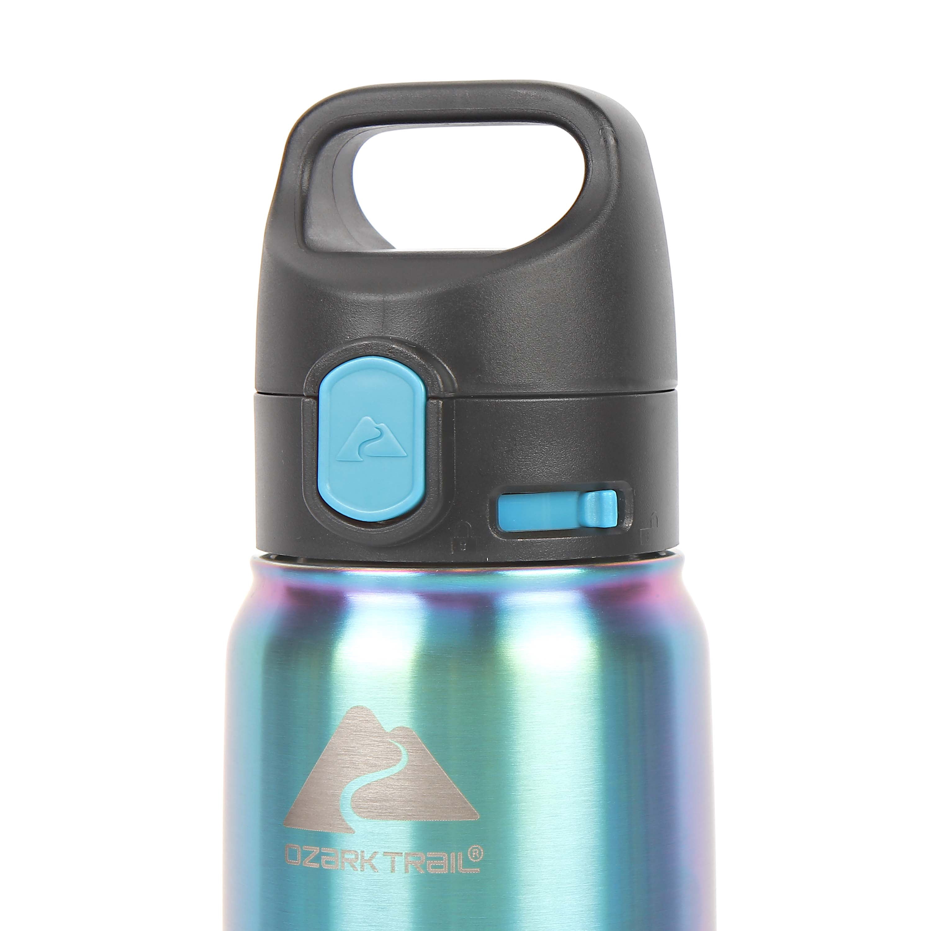 Ozark Trail 2 Pack Stainless Steel 32 oz Vacuum Tumbler and 24 oz Travel Bottle Combo, Iridescent Turquoise