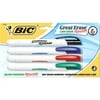 BIC Retractable Low Odor Dry Erase Marker, Chisel Tip, Assorted, 4 per Pack