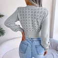 thumbnail image 3 of Vedolay Fall Sweaters for Women Casual Crew Neck Long Sleeve Pullover Knit Sweaters Jumper Tops,Gray M, 3 of 5