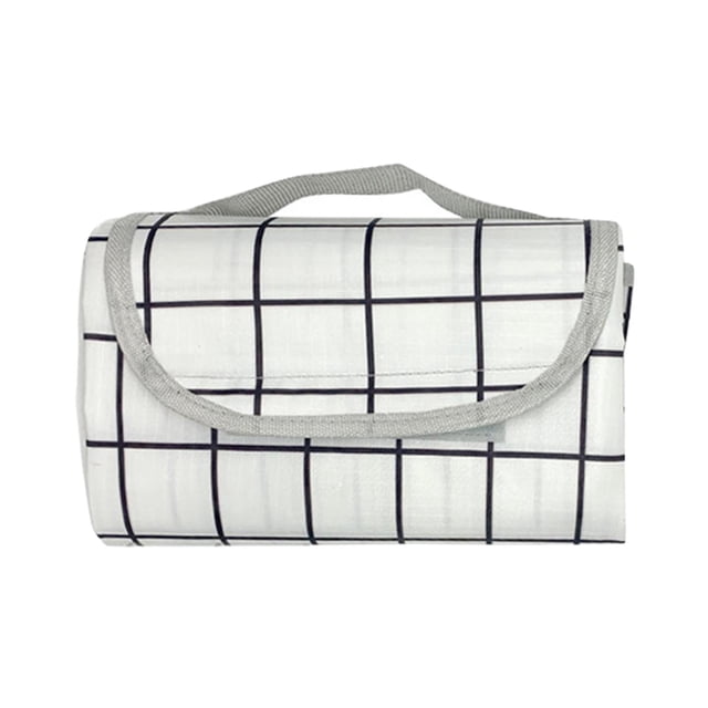 Manta de playa, manta de camping, manta de picnic, manta portátil plegable impermeable blanco