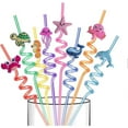 thumbnail image 2 of Reusable Sea Animal Straws - 16pcs Plastic Ocean Creature Drinking Straws for Kids Party Decorations - Beach Ocean Themed Party Supplies with 2 Clean Brushes, 2 of 5