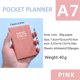 thumbnail image 2 of Organizador de cuaderno mini A7 Planificador diario Cuaderno de viaje Diario, Planificador diario en inglés 2025 Cuaderno A7 (Rosa), 2 of 2