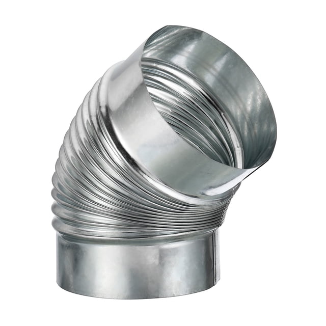 Unique Bargains 6' OD Elbow 45 Degree Duct Pipe Connector HVAC Galvanized Iron Adapter