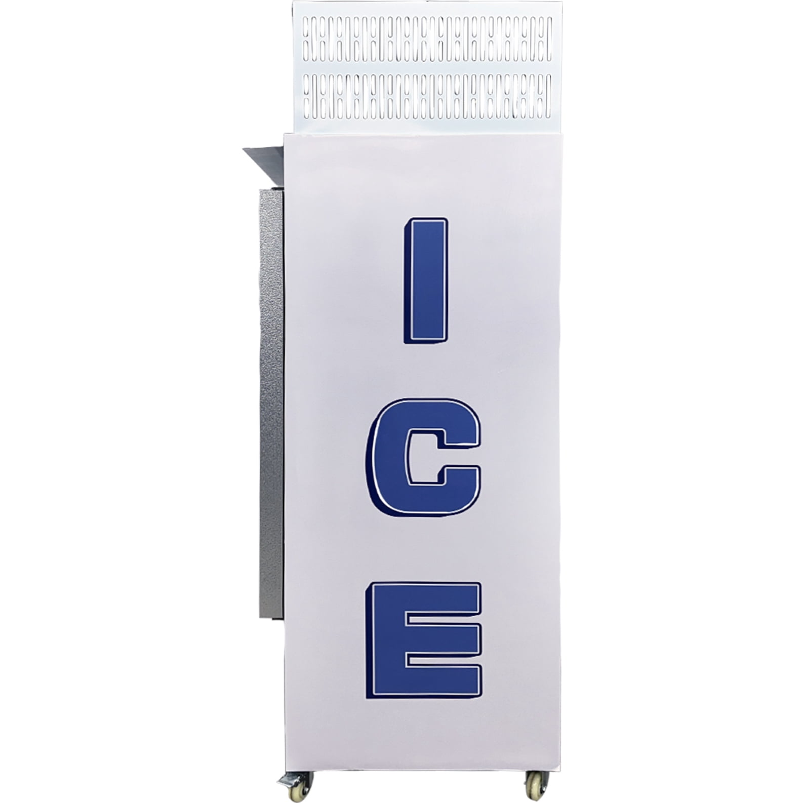 1430lb Commercial Ice Merchandiser Freezer, –32°F Ultra-Low Temp Outdoor Ice Storage, 1-Door Ice Display Freezer, R290 Refrigerant, LED Light, 650L, 110V Ice Storage Cabinet on Wheels