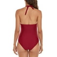 thumbnail image 6 of ZQUUVOU Swimsuit One Piece High Waisted Pregnancy V Neck Bathing Suits (Red,S), 6 of 6
