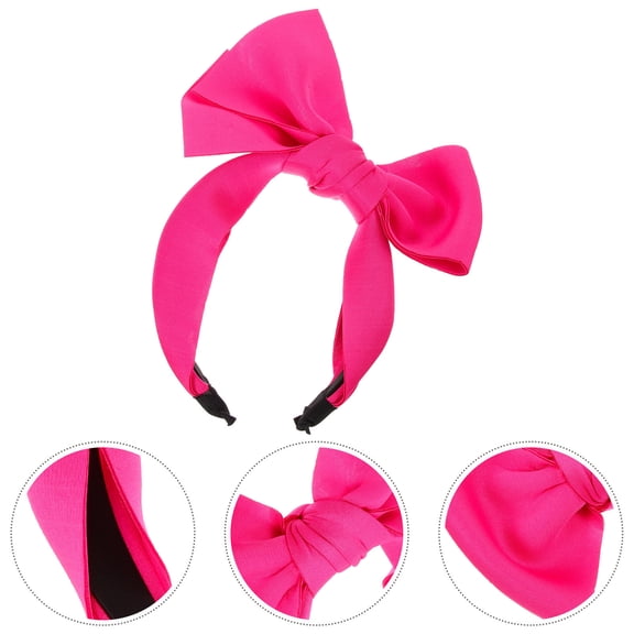 LOLIPPYY 1Pack Cute Big Bow Headband Rosy Bow Hairband for Girls Trendy Style