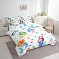thumbnail image 3 of Castle Fairy Girls Cartoon Ocean Mermaid Bedding Comforter Set 7pcs,Cute Marine Princess Queen Bedding Sets Super Cozy,Sea Theme Queen Sheet Sets,Lightweight Room Decor,Reversible, 3 of 8