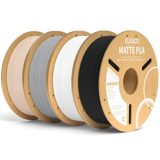 Filamento para impresora 3D ELEGOO mate PLA de 1,75 mm, paquete de 4 kg