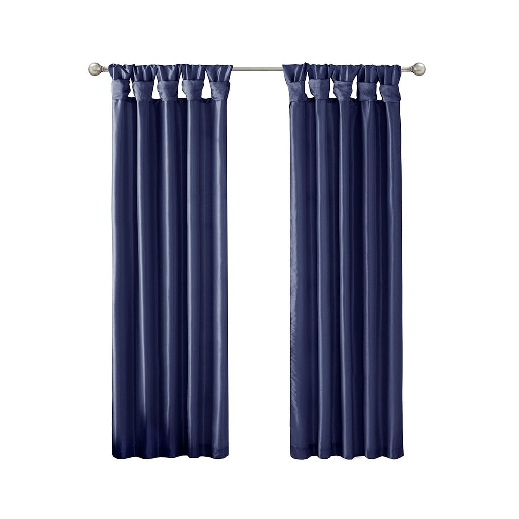 Twist Tab Lined Window Curtain Panel Navy 50"x84"