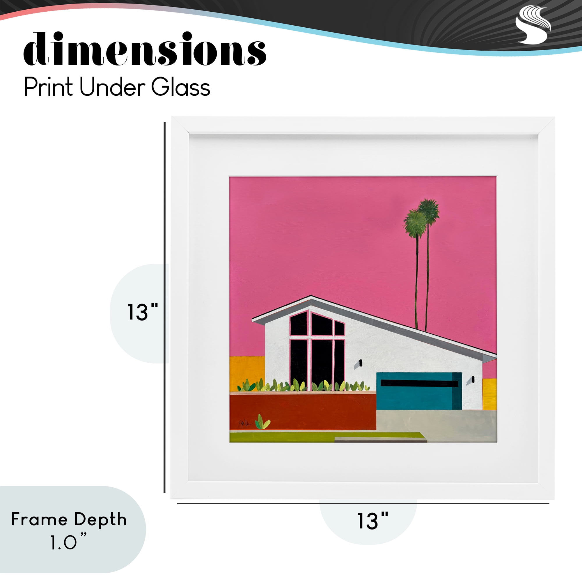 Stupell Industries Pink Sunkissed Suburbia White Framed Print Under Glass, design by Jan Weiss