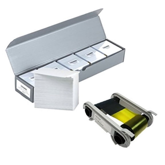 evolis r6f003aaa ymckok color ribbon and 500 alphacard premium pvc cards