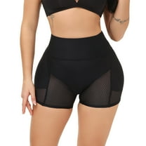 Defitshape Women's Shapewear Shorts Butt Lifter Padded Underwear Mesh High Waisted Tummy Control Body Shaper Panties Hip Dip Hip Enhancer Black1 4-6