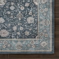 thumbnail image 4 of Luria Rugs Easy Care 2'6" x 10' Non-Slip 10 Foot Long Runner Rug for Entryway, Hallway, Bedroom, Bathroom, Kitchen Vintage Floral - Stain Resistant & Durable, Moreno Collection - Dark Blue/Aqua, 4 of 7