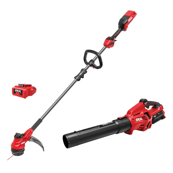 SKIL PWR CORE 40V Brushless 15-Inch String Trimmer and 530 CFM Leaf Blower Combo Kit with 4.0Ah Battery and 60W Charger, CB4832C-13