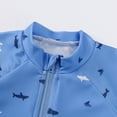 thumbnail image 6 of Baby Boy Swimsuit Active Animal Print Short Sleeve Crew Neck Zip Up One Piece And Cap 2 Piece Beach Boys Bathing Suit Sky Blue 5 Years-6 Years, 6 of 7