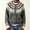 Gray, variant on Women's Sweater Crew Neck Long Sleeve Button-Front Knit Cardigan Hip Relaxed Fair Isle Chevron
