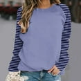 thumbnail image 2 of ShomPort Women's Color Block Tunic Tops Long Striped Sleeve Crew Neck Sweatshirts Casual Loose Tops, 2 of 4
