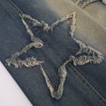 thumbnail image 4 of Ruyang Kids Wide Leg Wash Cargo Jeans Elastic Waist Distressed Star Ripped All Seasons 𝐘2K Hip Hop Fashion Denim Pants, 4 of 8